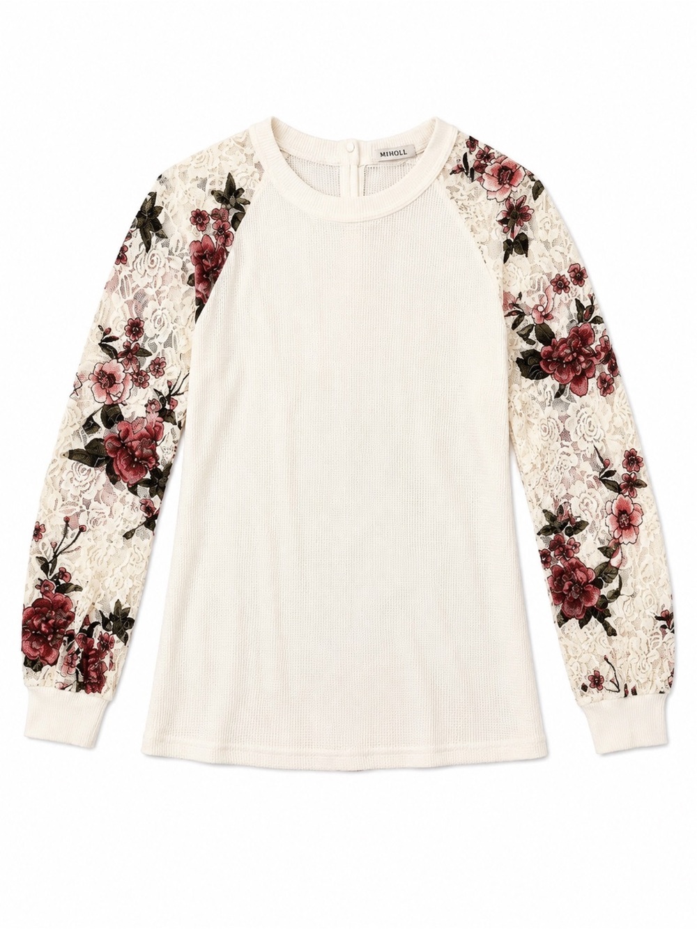 NWT WHITE LACE FLORAL LONG SLEEVE MIHOLL TOP